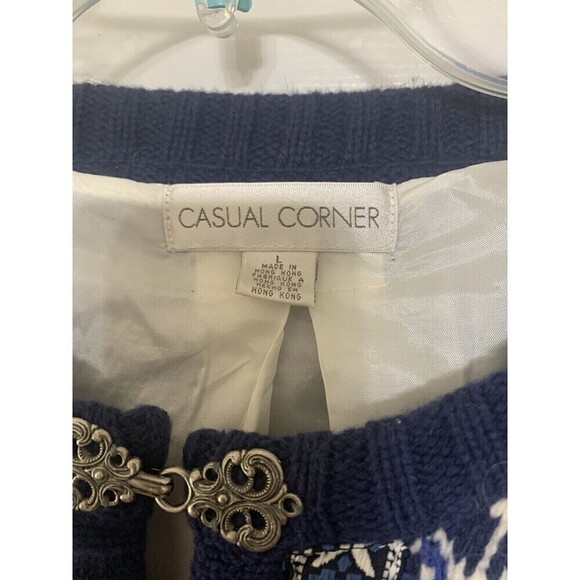 Casual Corner Beautiful Thick Lambs wool Cardigan Sweater Fully Lined L (P15) - Picture 4 of 9